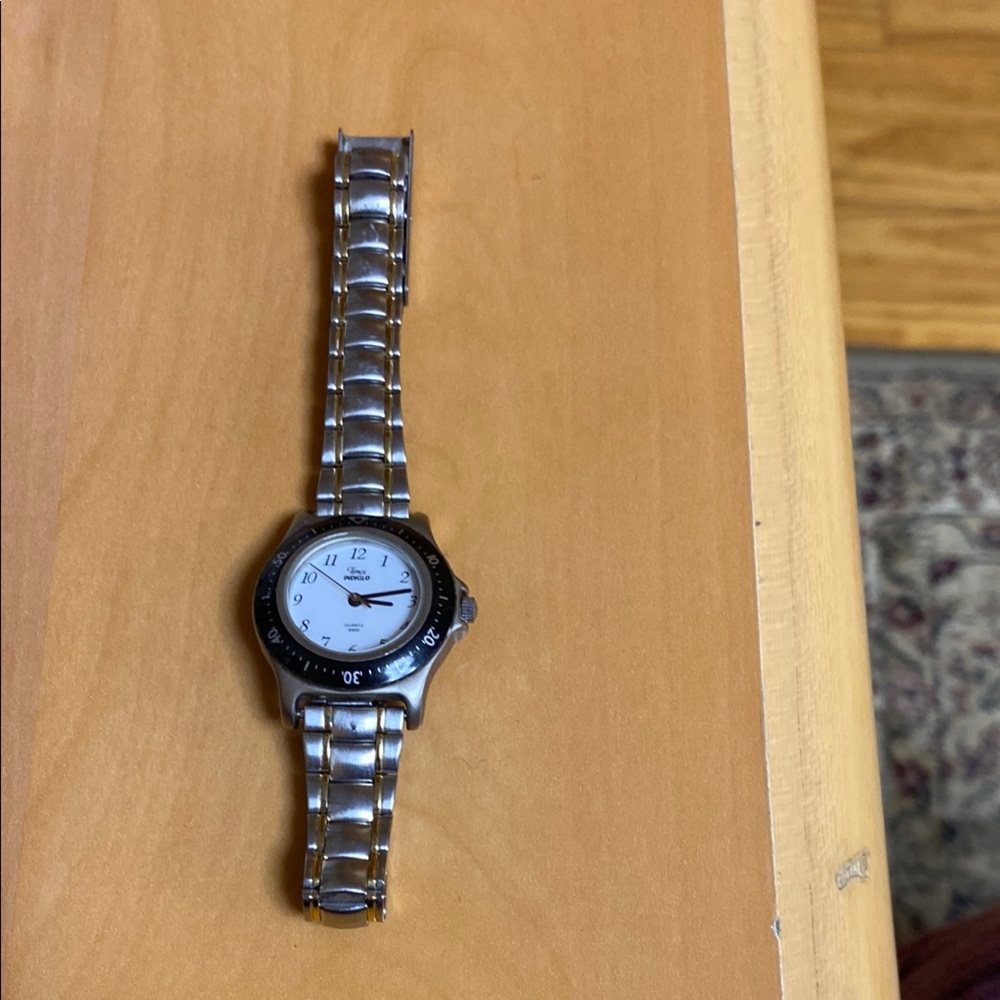 Timex Silver Black Classic Dress Watch
